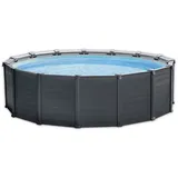Intex 26384GS Frame Pool Set - Graphit Gray Panel 478x124cm inkl. Pumpe, Leiter und Planen