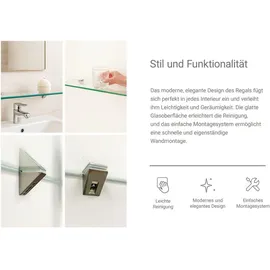 Tulup Glasablage, 100x13 cm Glas, Weiß
