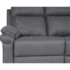 MCW 2er Kinosessel MCW-L94, Relaxsessel Fernsehsessel Sofa, Armlehne Liegefunktion Nosagfederung Stoff/Textil ~ dunkelgrau