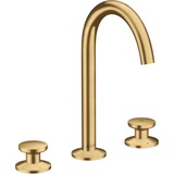 Hansgrohe Axor One 3-Loch Waschtischarmatur Select 170 Push-Open Ablaufgarnitur brushed gold optic