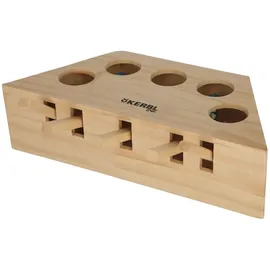 Kerbl Pet 80999 Denk- und Lernspielzeug Push, Katzenspielzeug, unbehandeltes Holz