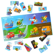 Magnikon Erste Große Puzzles 2 Teile Verkehrsmittel mit 16 Magneten- ab 3 Jahren | Gr.: onesize