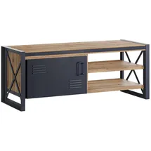 Main Möbel Montreux TV-Lowboard 127 cm Schwarz Metall/Massivholz