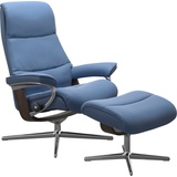 Stressless Stressless® Relaxsessel »View«, mit Cross Base, Größe S, M & L, Holzakzent Wenge, blau