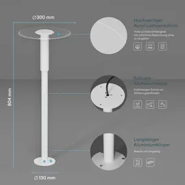 doporro Wegeleuchte weiß ⌀300 x H804 mm 6W IP65 wetterfest