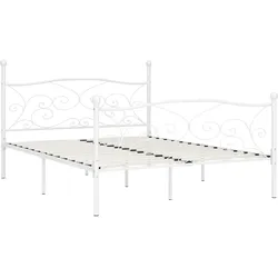 vidaXL Bettgestell mit Lattenrost Weiß Metall 200 × 200 cm