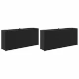 vidaXL Pflanzkübel mit 2 Töpfen 90 x 20 x 40 cm Schwarz