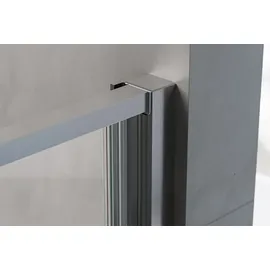 Bernstein Nischendusche mit Drehtür an Festfeld NT606 - FLEX - Nano Klarglas - 6 mm - Breite & Profilfarbe wählbar, Breite:1000 mm, Profilfarbe:Chrom - Silber