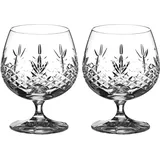 DIAMANTE Brandy- oder Cognac-Gläser – "Buckingham"-Kollektion – 2 handgeschliffene Kristall-Sniftergläser