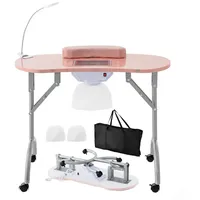 komfotteu Maniküre-Pediküre-Set, 3 modi LED Tischlampe, auf Rädern, faltbar rosa