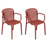 konsimo® KONSIMO FICCARI Gartenstuhl 57,5 x 82,5 x 53 cm rot 2 St.