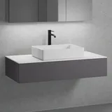 neoro n50 Unterschrank B: 120 cm mit 1 Auszug, Waschtisch B: 58 cm weiß matt, B: 120.5 BN0065WM+BN0414GR+BN0404WM