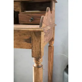 KADIMA DESIGN Schreibtisch Massivholz 115x100x60 cm 3 Schubladen, Sekretär im Landhausstil