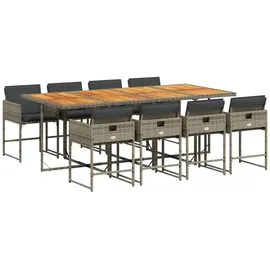 vidaXL Garten-Essgruppe 9-tlg. Grau