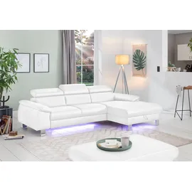 Cotta Ecksofa Kunstleder 2-Sitzer Weiß