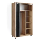 Vicco Kleiderschrank Doros Sonoma 100 x 168 cm offen, rollbar