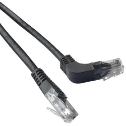 Patchkabel RJ45 CAT6, schwarz 3m mit Winkelstecker