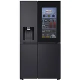LG GSXE91EVAD Side by Side Kühlschrank und Gefrierfach mit InstaView, Klasse D, Wassertank, Schwarz