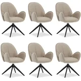 6er Set Esszimmerstuhl Kunstleder Wohnzimmerstuhl mit Armlehne drehbar Homestyle