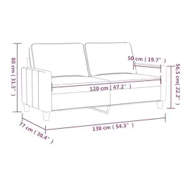 vidaXL 2-Sitzer-Sofa Grau 120 cm Kunstleder