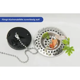 Wenko Abflusssieb Edelstahl 7 cm 2er-Set Silber