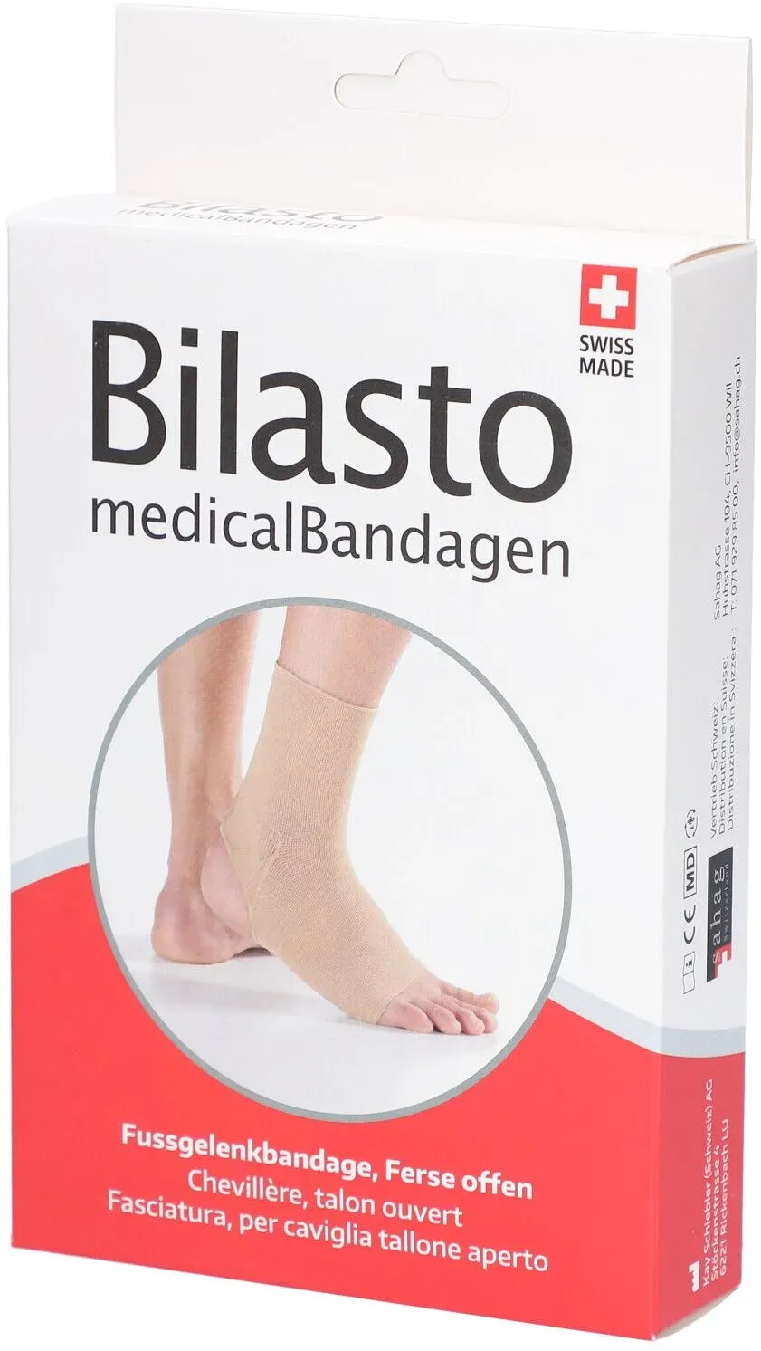 Bilasto Fussgelenkbandage M Ferse offen beige