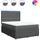 vidaXL Boxspringbett mit Matratze Dunkelgrau 140x200 cm Stoff