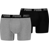 Puma Boxershorts Everyday Basic Schwarz/Grau M 2er Pack