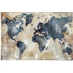 Poster REINDERS "Weltkarte Vintage - Kontinente - Landkarte", bunt (farbe bild(er): mehrfarbig), B:91,5cm H:61cm, Papier, Bilder