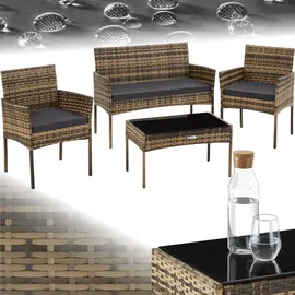 Tectake tectake® Rattan Gartenset Palese für 4 Personen