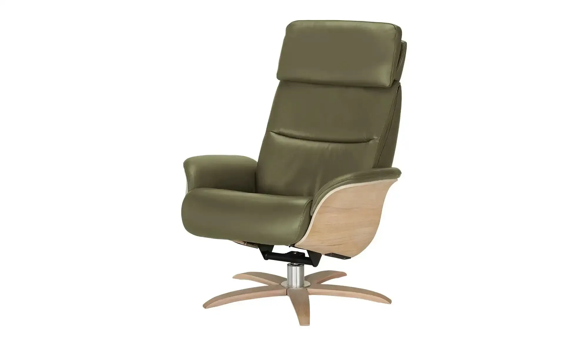 Nils Olsen Relaxsessel Leder mit Relaxfunktion Balance , grün , Maße (cm): B: 80 H: 112 T: 121.0
