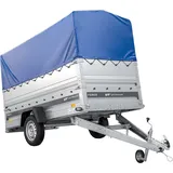 Autotransportanhänger 264x125 UNITRAILER FORCE 264 KIPP mit BIS-Seitenwänden, H-800-Rahmen und blauer Plane