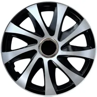 NRM Radzierblende Drift EXTRA schwarz/Silber 14 Zoll 4er Set