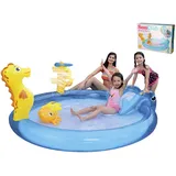 Aufblasbarer Pool Tiere Meer 200 X 152 X 40 CM Fische Garten Rutschen 3434