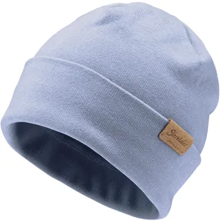 Sterntaler Beanie aus feiner Strickware - Zeitlose Unisex Mütze mit Umschlag - Verschiedene Tragevarianten - bequem und elastisch - samtblau, Größe 39