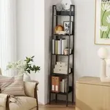 Bücherregal, Leiterregal 5 Ebenen, schmal
