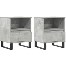 vidaXL Nachttische 2 Stk. Betongrau 40x35x50 cm Holzwerkstoff
