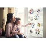 KOMAR Disney Fenstersticker - Frozen Springday Bubbles - Größe 30 x 30 cm, 2 Bogen - Kinderzimmer, Babyzimmer, Fensteraufkleber, Fensterbild