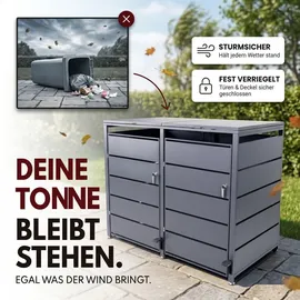 Albatros Mülltonnenbox 2er 132 x 116 x 85 cm grau