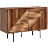 KADIMA DESIGN Harmony 3D-Sideboard 100x40x71 cm Braun Holz/Edelstahl
