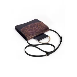 Gretchen Oyster Clutch Three Clutch Leder Black/Yellow/Brown