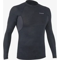 UV-Shirt UV-Top Surfen Herren langarm 900 schwarz, grau|schwarz, S