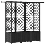 vidaXL Hochbeet mit Rankgitter und Dach 162,5 x 40 x 138 cm Schwarz