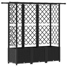 vidaXL Hochbeet mit Rankgitter und Dach 162,5 x 40 x 138 cm Schwarz