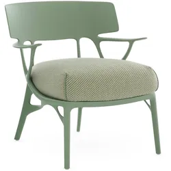 Kartell A.I. Lounge-Sessel aus recycelten Material inkl. Sitzpolster - Grün