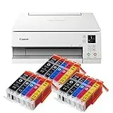 IC-Office TS6351a Farbtintenstrahl-Multifunktionsgerät All-in-One 3-in-1 (Drucker, Scanner, Kopierer, USB, WLAN, Apple AirPrint) Weiß + 15 XXL Tintenpatronen