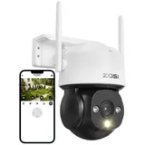 ZOSI 1080p WLAN Überwachungskamera Aussen mit Plug-in Strom, 360° Pan Tilt 2MP WLAN Domekamera, AI Personen- und Fahrzeugerkennung, C290