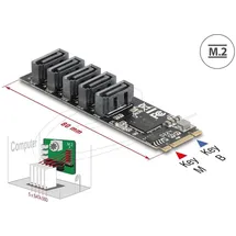 DeLock 64241 M.2 2280 Key B+M Kontroller zu 5 x SATA