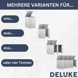 deluke Mülltonnenbox SOGI 69 x 115 x 77,5 cm silber