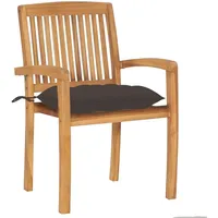 VidaXL Gartenstühle 2 Stk. mit Taupe Kissen Massivholz Teak